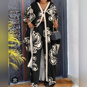 Chicme floral kaftan batwing dress set tropical island beachy boho women large